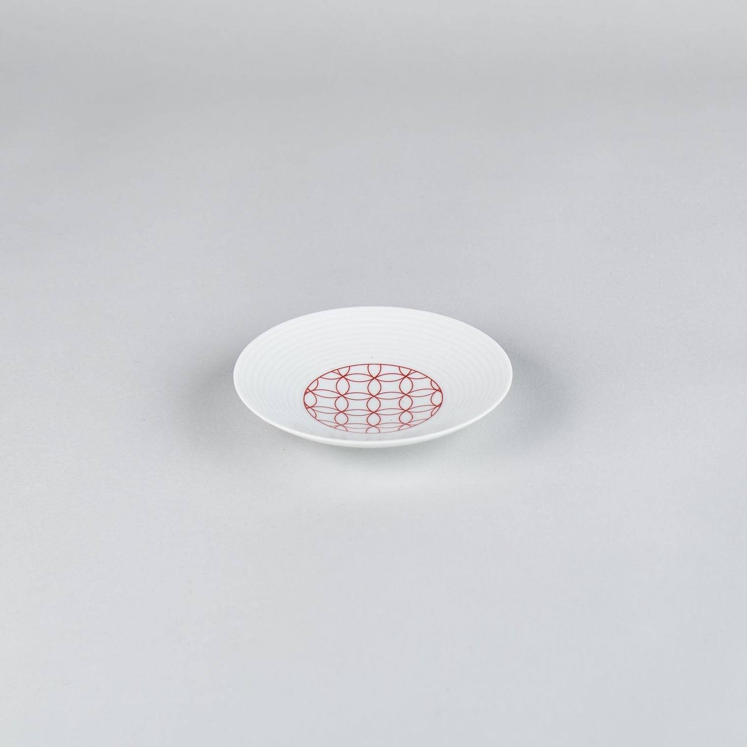 Eiho Porcelain, Shippo, Red Plate, 11cm