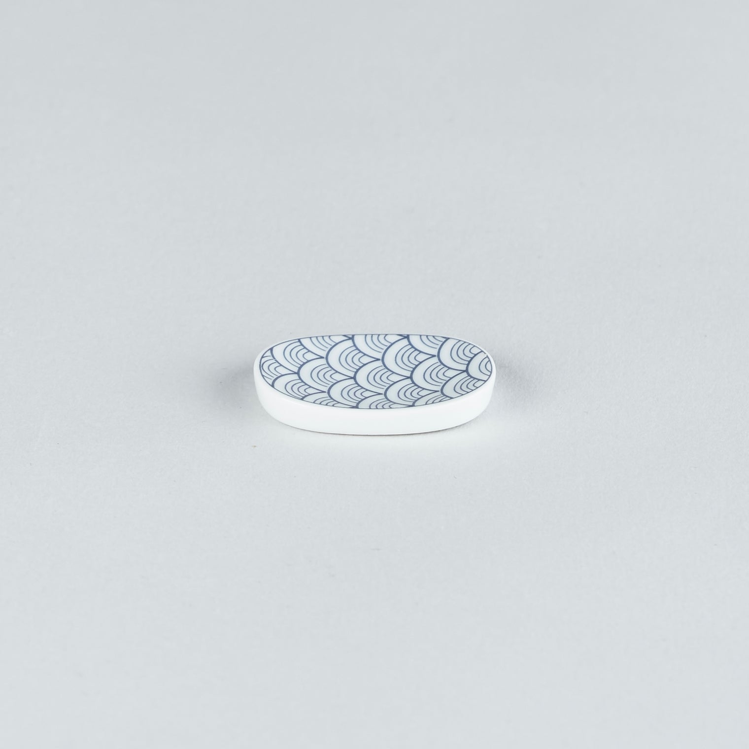 Eiho Porcelain, Seigaiha, Blue Chopstick Rest
