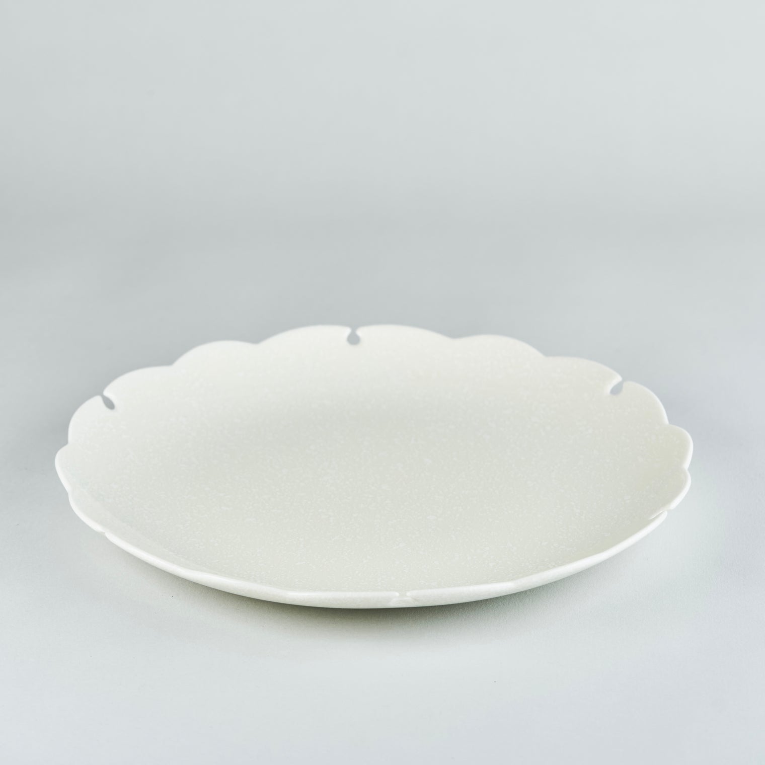 Seizan Gama Yukiwa Plate, Neve, 26.5cm x H4cm