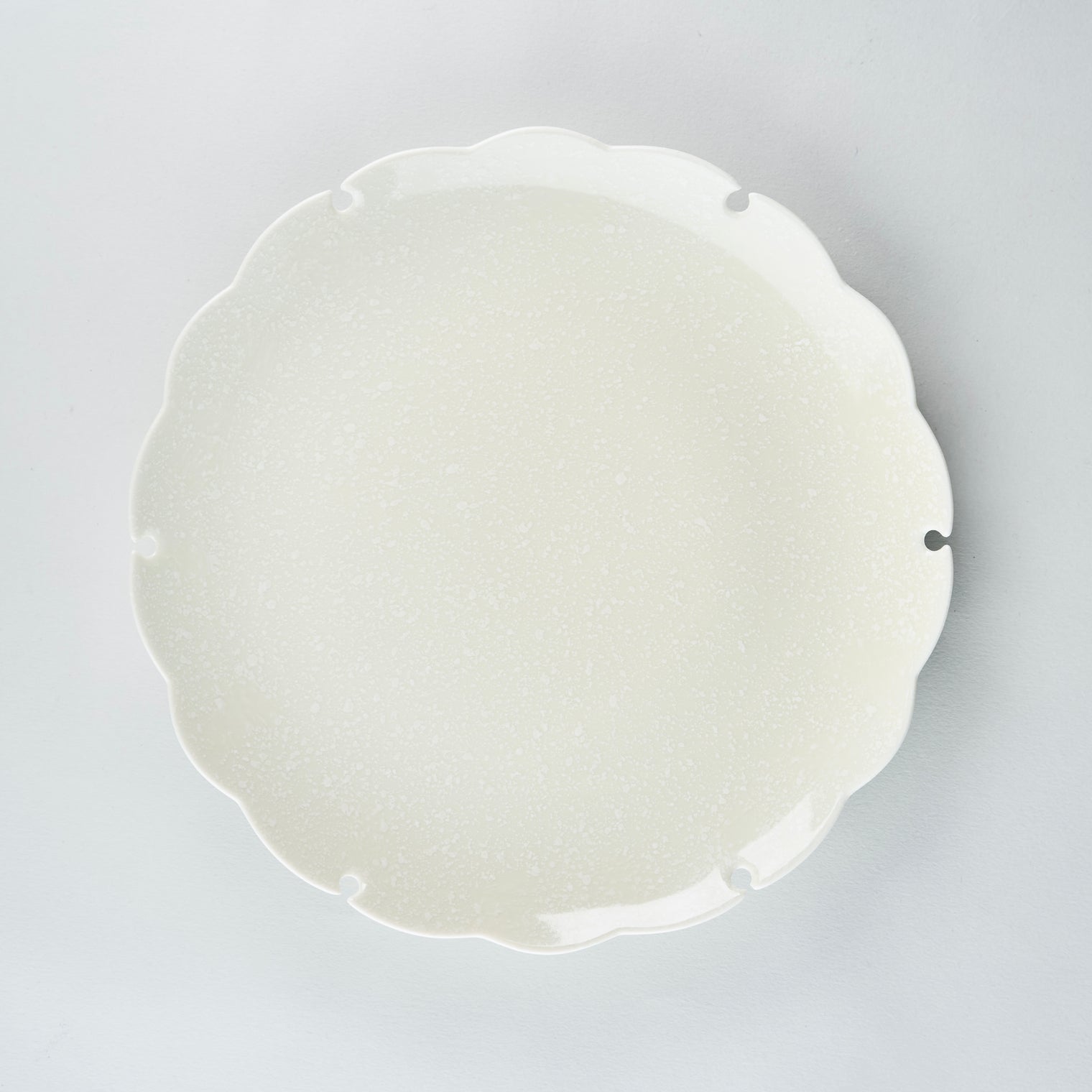 Seizan Gama Yukiwa Plate, Neve, 26.5cm x H4cm