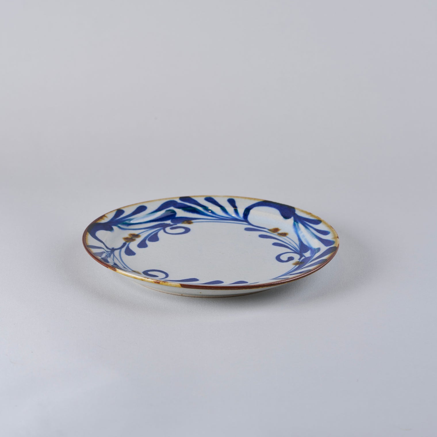 Aizen Gama Indigo Blue 18cm Plate, Scroll Arabesque