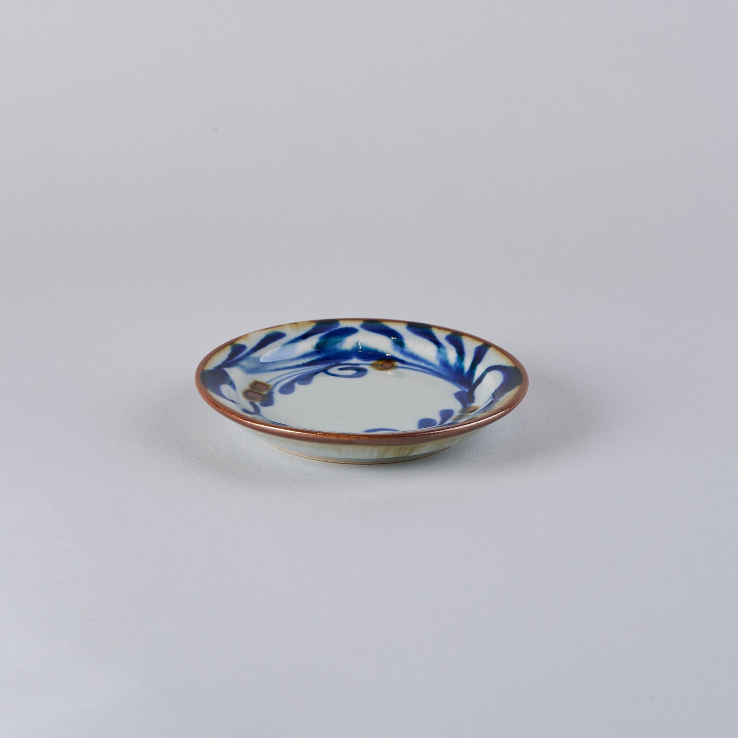Aizen Gama Indigo Blue 11cm Plate, Scroll Arabesque