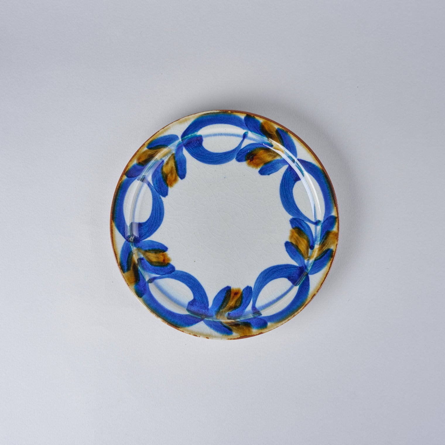 Aizen Gama Indigo Blue 18cm Plate, Floral Pattern