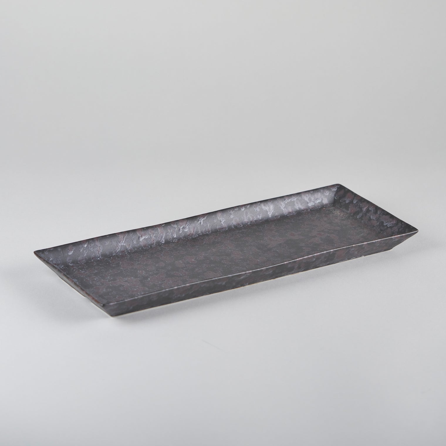 Kanezen Gama rim long rectangular plate, black rust finish, W28.5cm x D11cm x H2cm