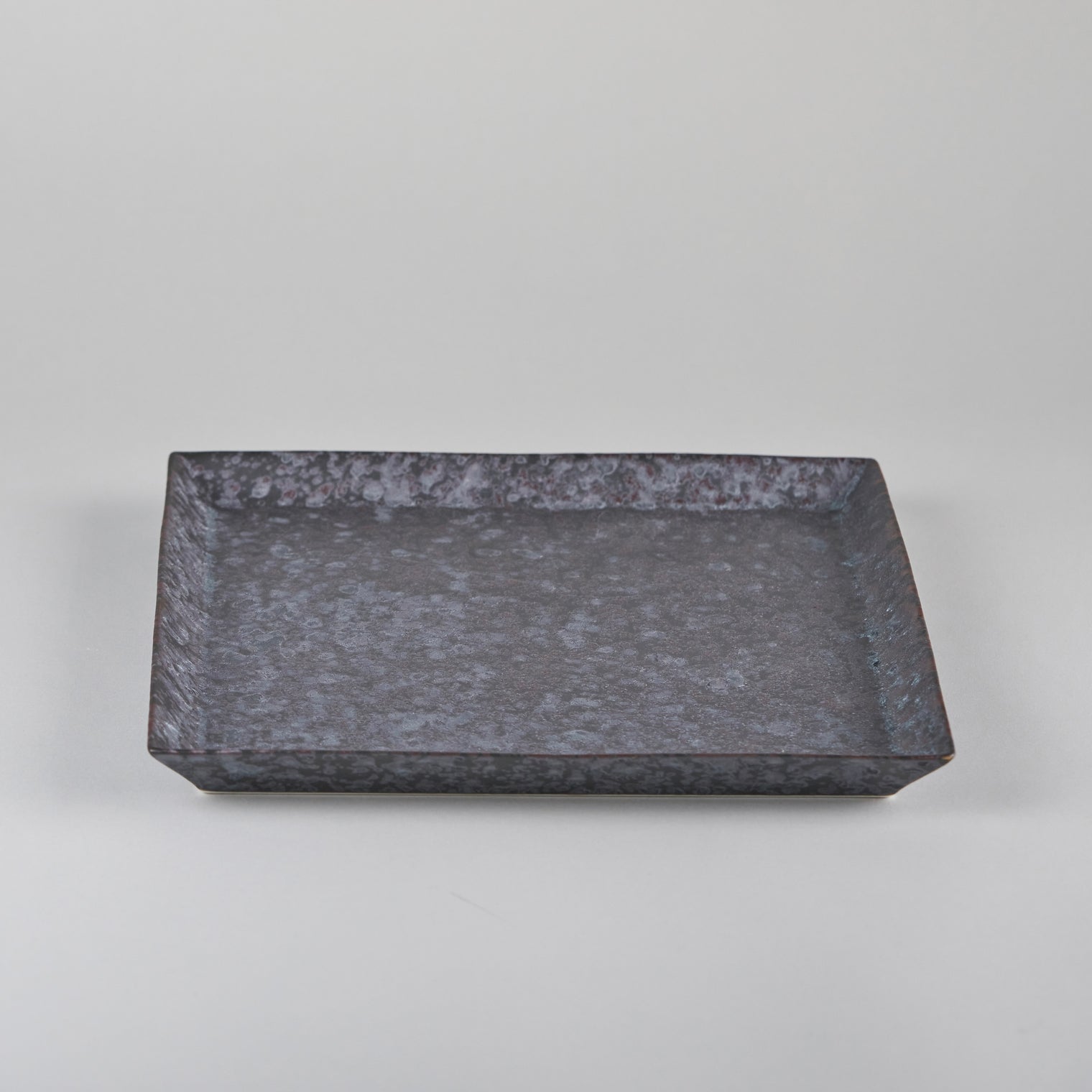 Kanezen Gama rim square plate, black rust pattern, W23cm x H2cm