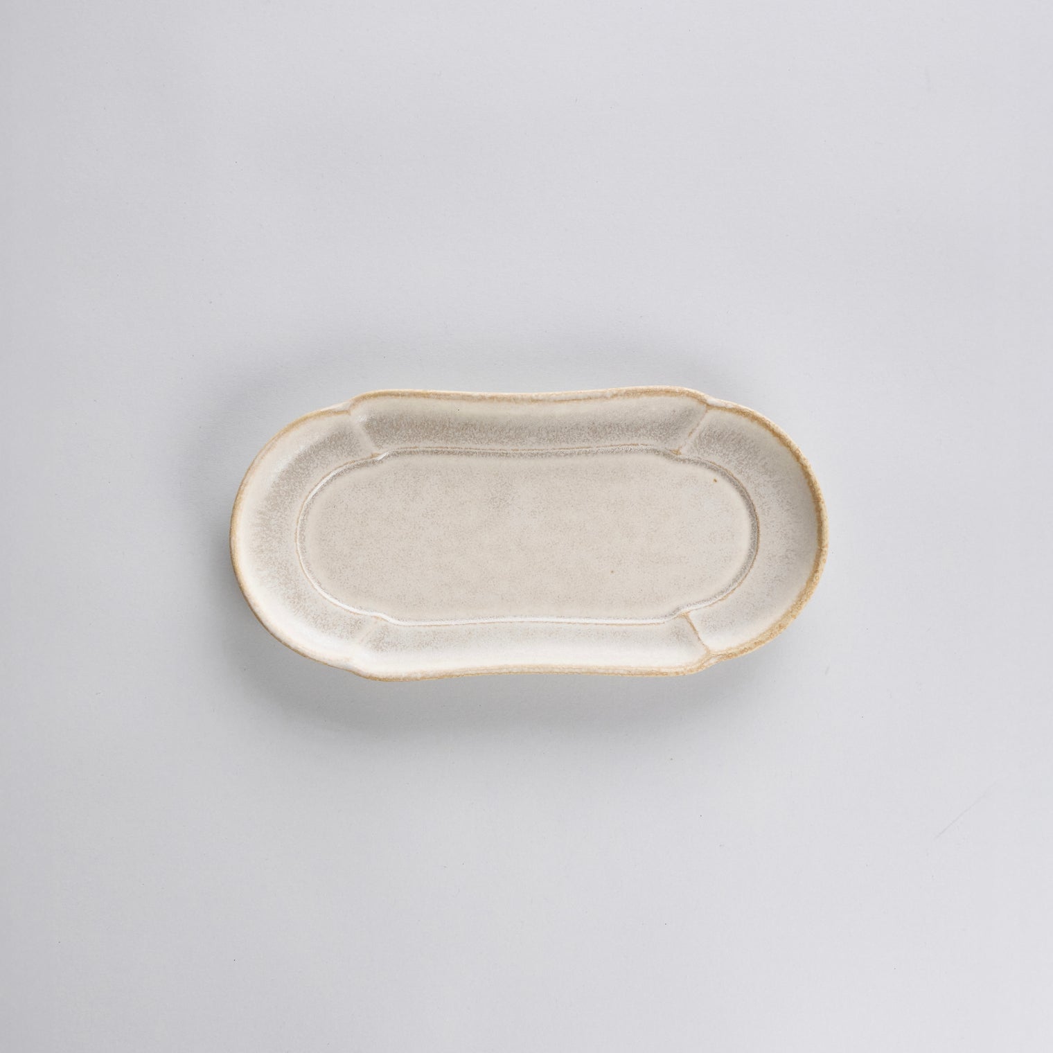 Yuka Flower Rectangular Plate Silver 23×10.9×2.7cm