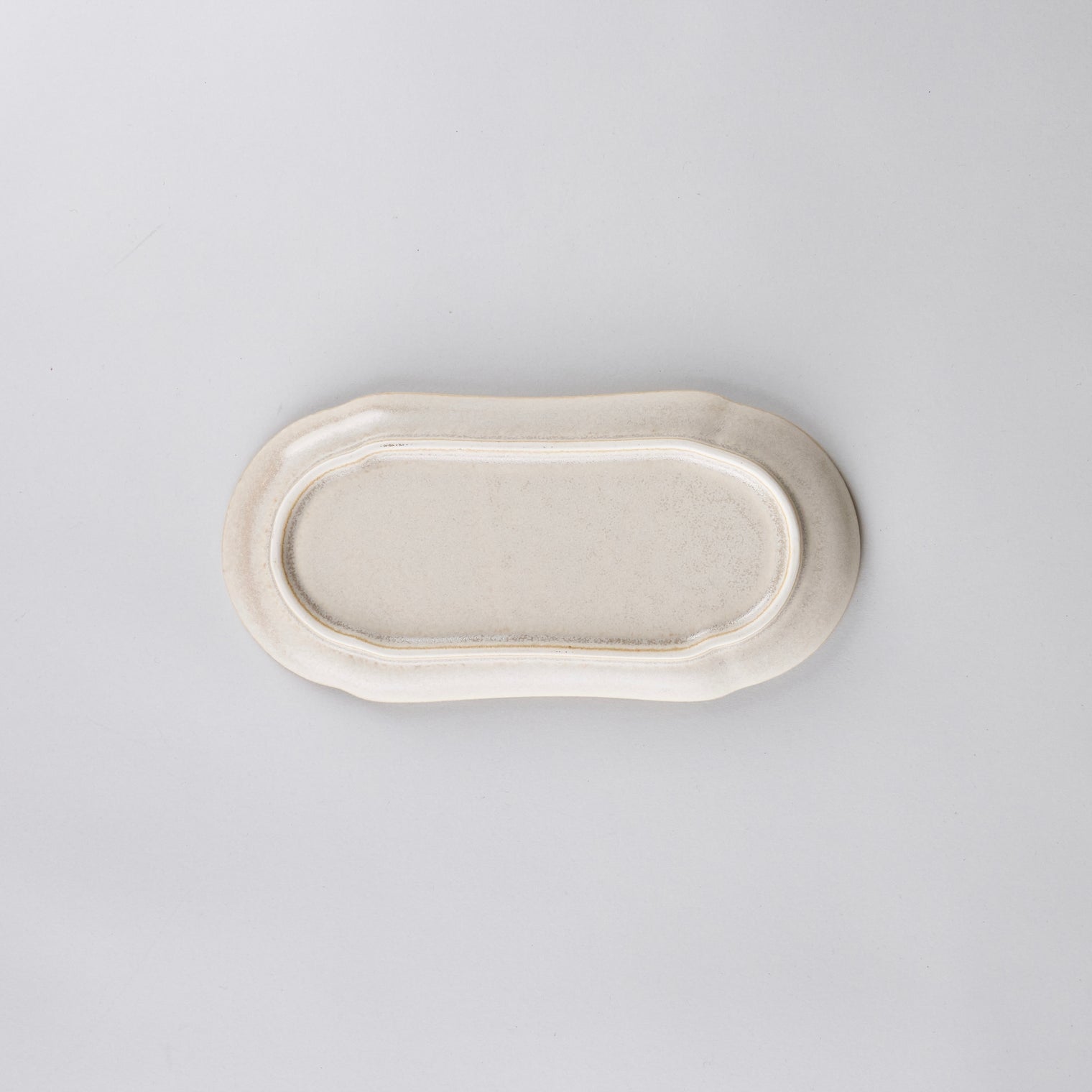 Yuka Flower Rectangular Plate Silver 23×10.9×2.7cm