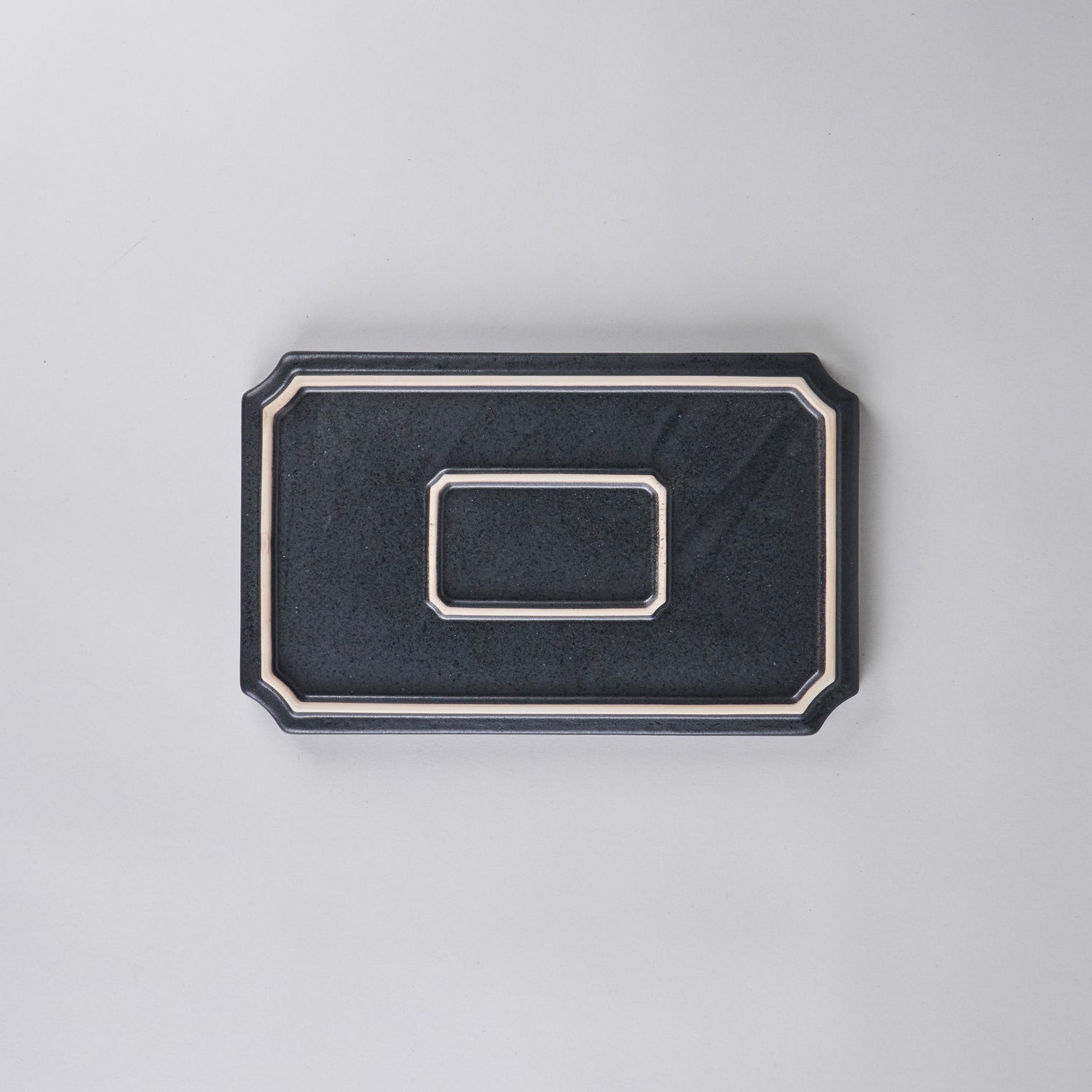 Hachidori 24cm Rectangular Plate nero