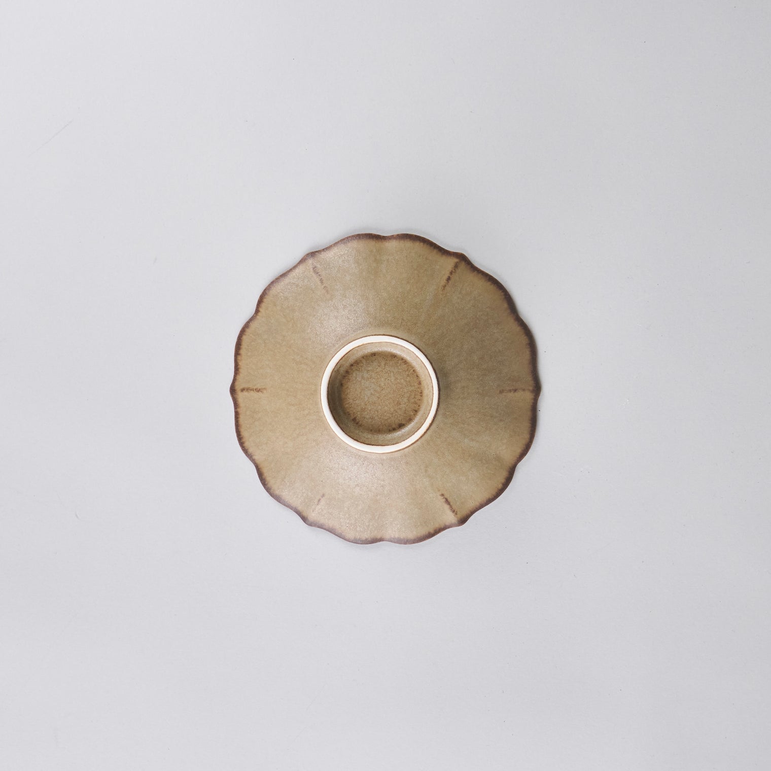 Yuka Flower Bowl Silver Brown 15×4.3cm