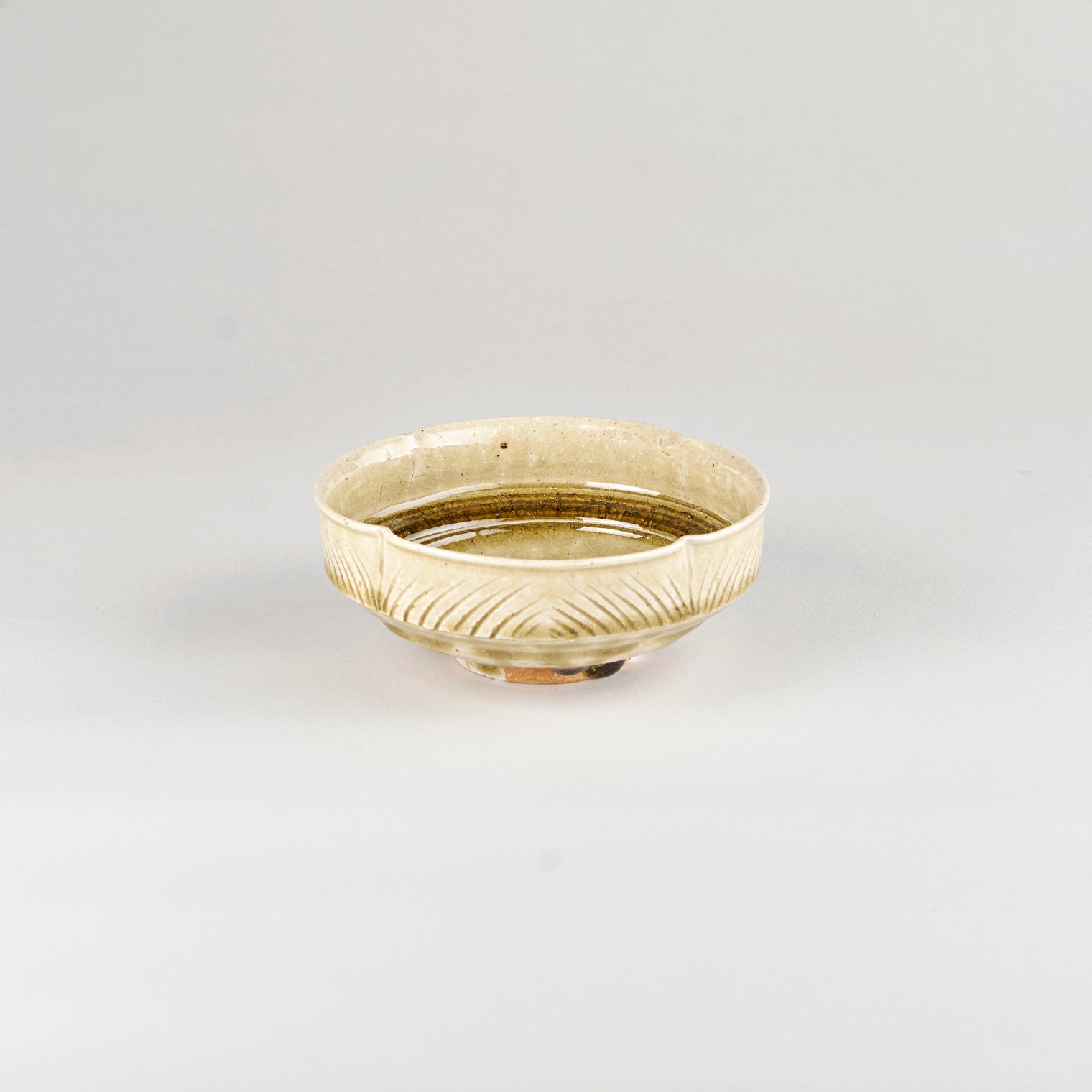 Okamoto Shuichi Green Flower Bowl (Wood Fired)