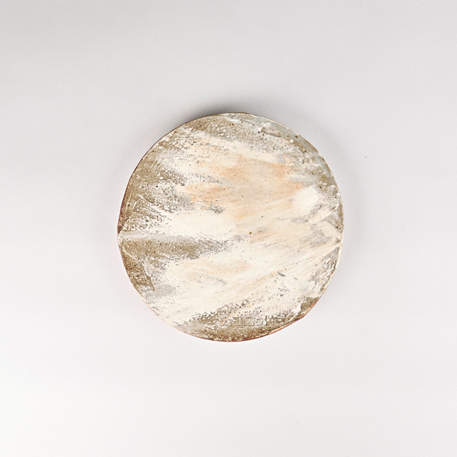 Jang Hun Seong Brush Glaze Round Plate Medium, 18.3 x 1.5cm