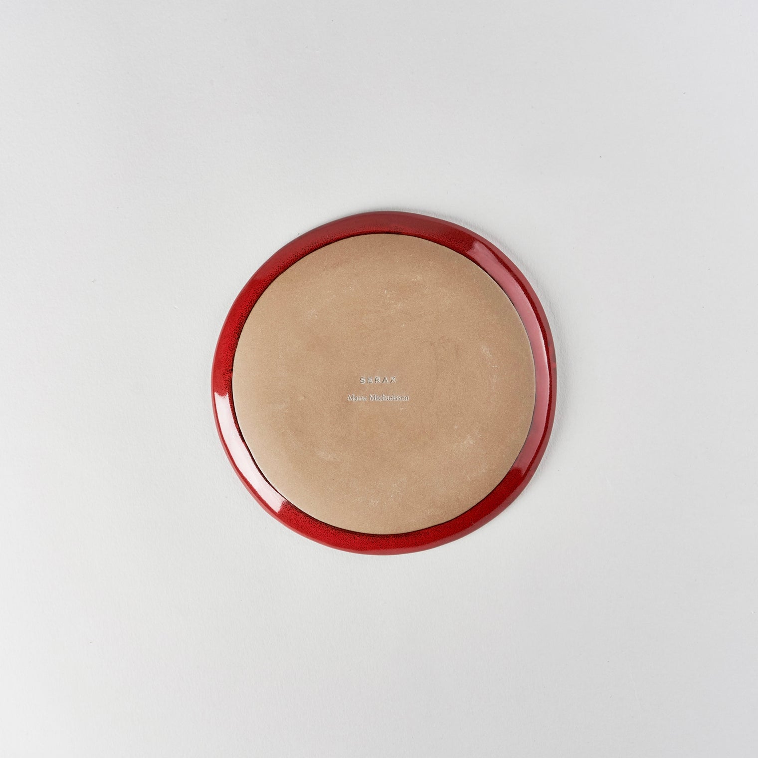 La Mère Saucer Coffee Cup, Venetian Red, 14cm x 14cm x H1.5cm, Design by Marie Michielssen