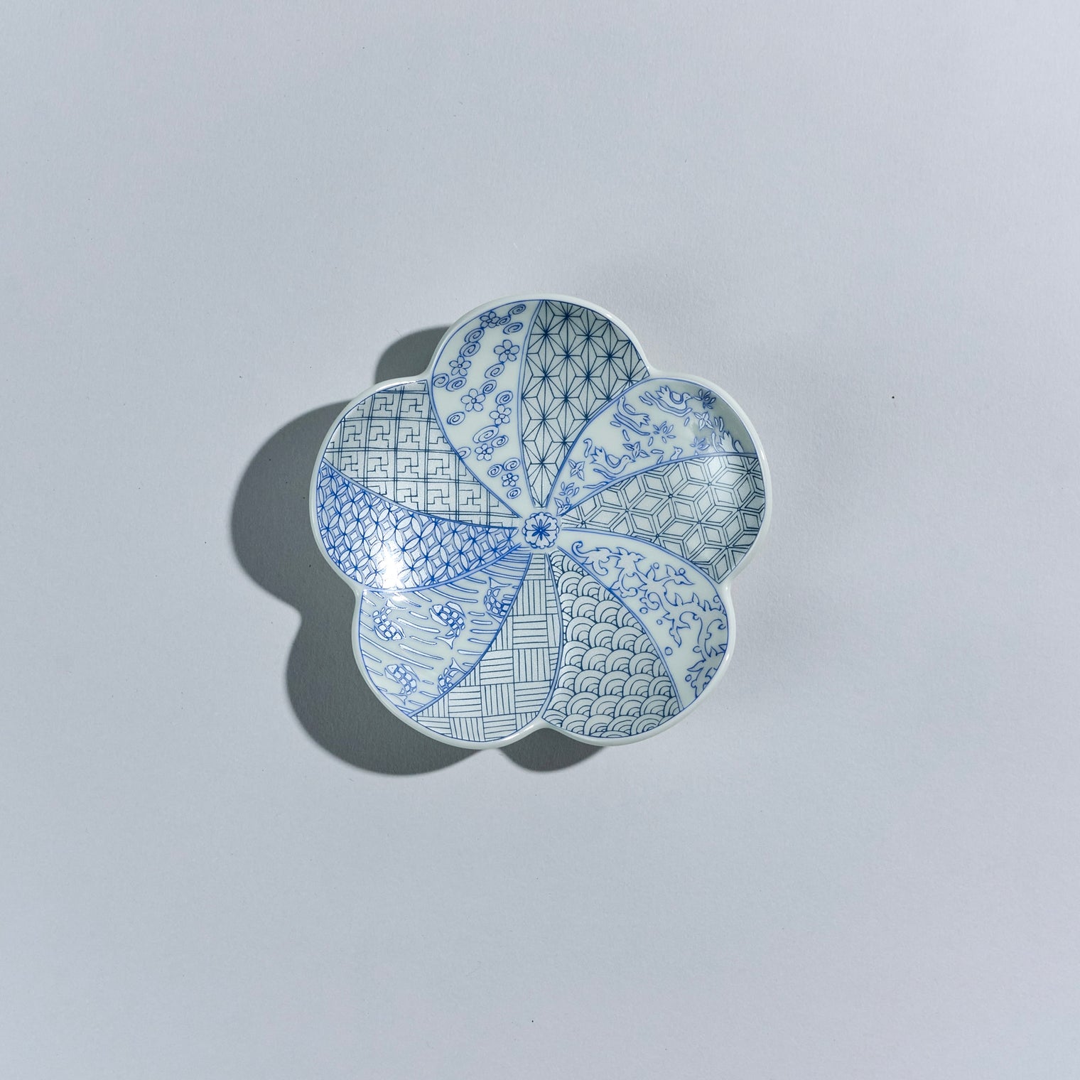 Kouraku Kiln Plum Plate, Small, Silver Blue Shonzui, 12cm