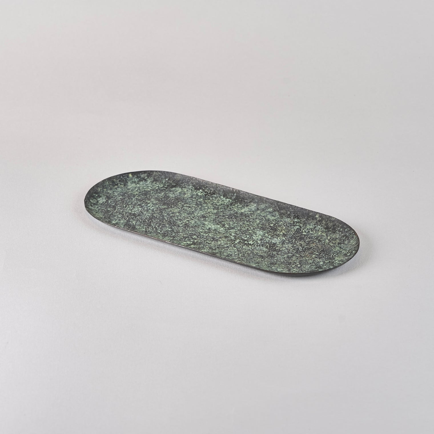Hammer Pattern Patina Tray, 20.5cm x 9.5cm x 0.8cm
