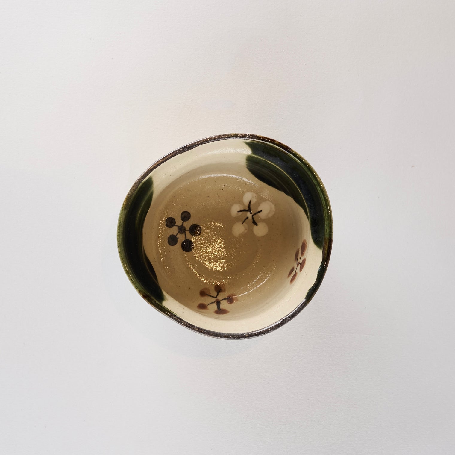 Keizan Wada Oribe Kutsugata Matcha Bowl L, 13cm x 12cm x H7cm