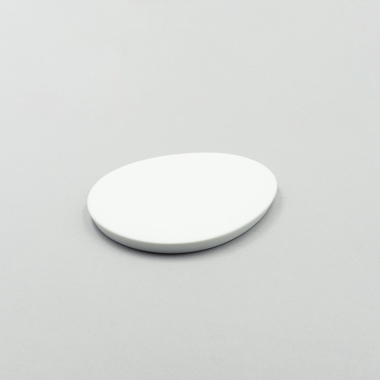 Bisque White Flat Oval Plate, 14cm x 12cm x H1cm, Moriyama