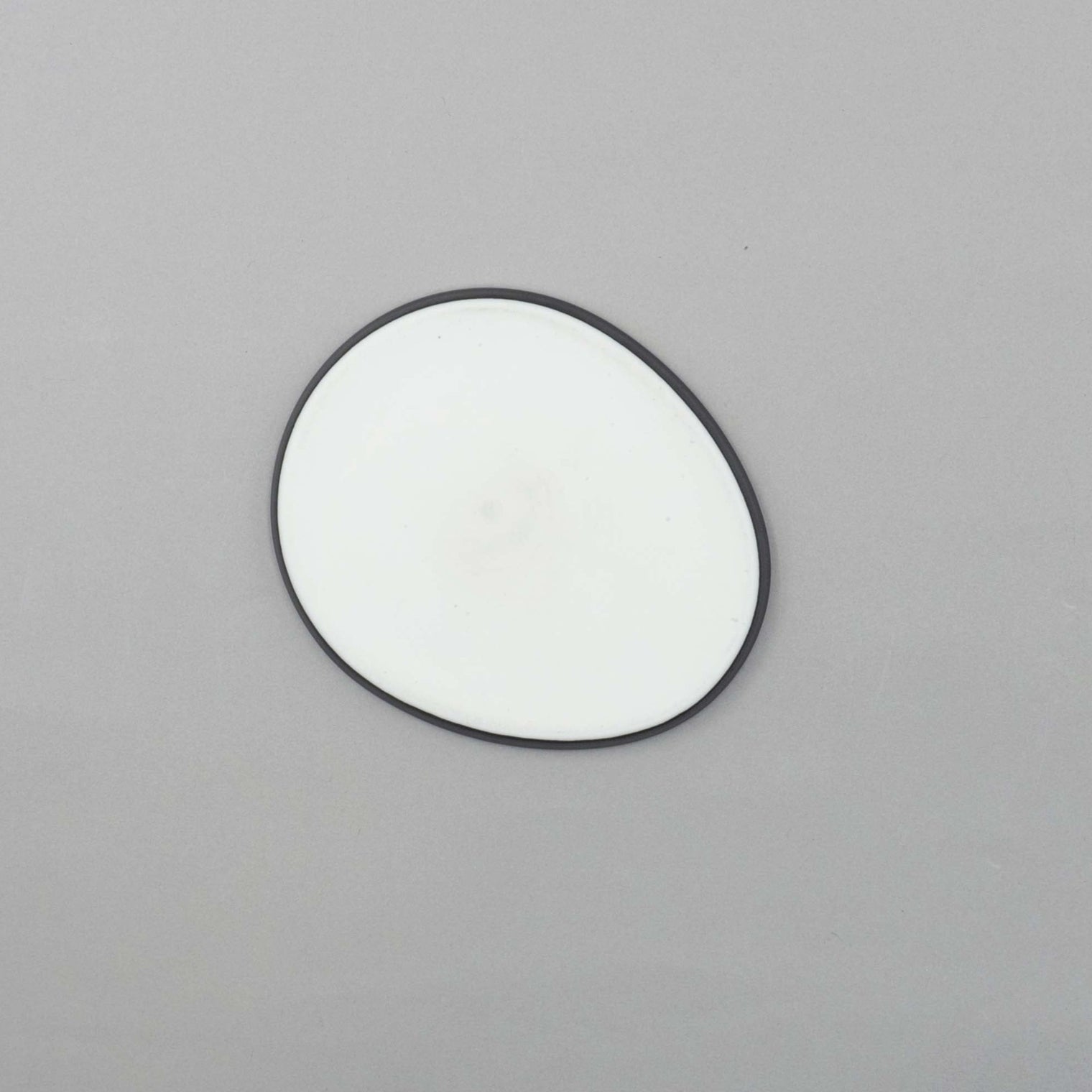 Graphite Black Flat Oval Plate, 14cm x 12cm, Moriyama