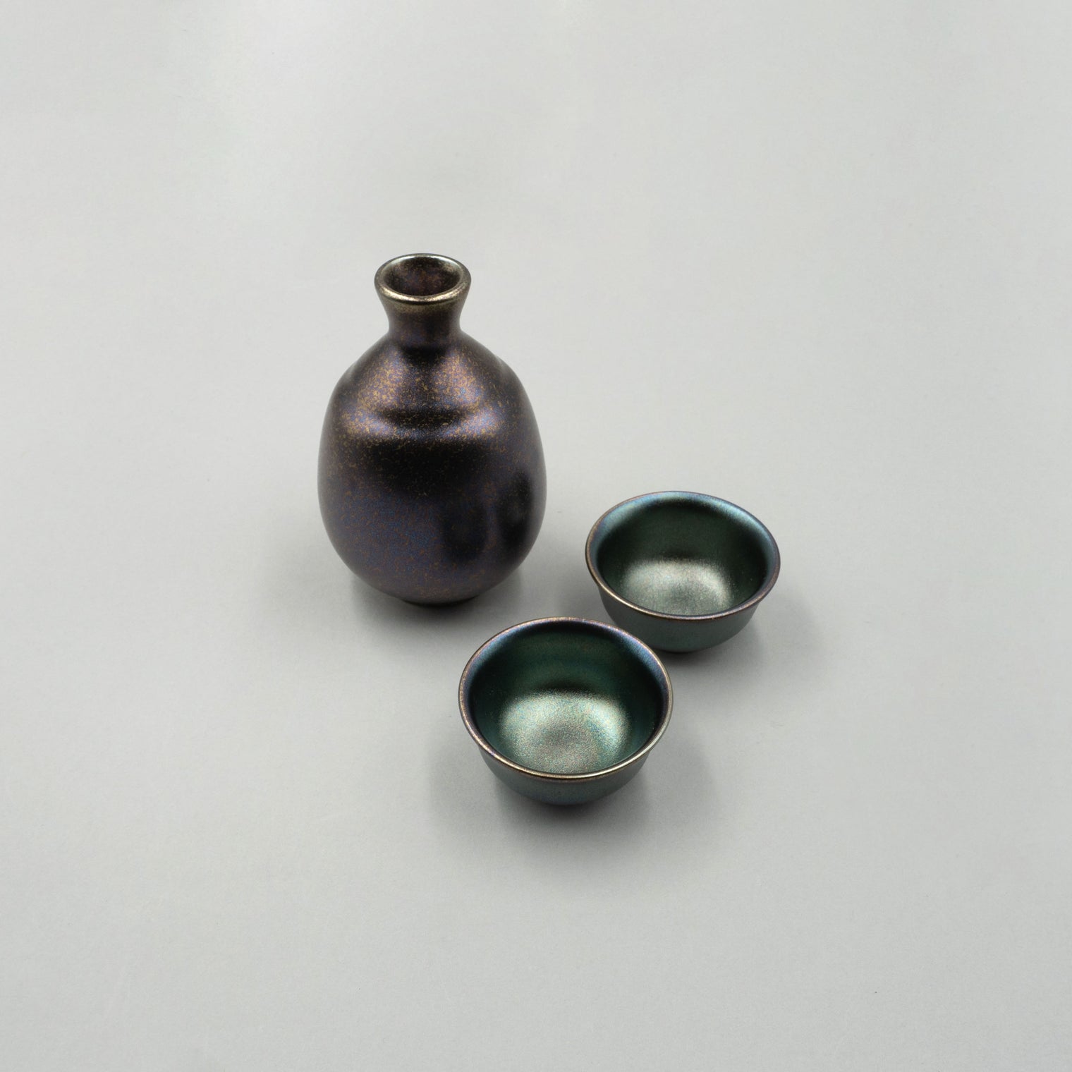 Luster Black Sake Bottle, 12.8cm x 8.2cm