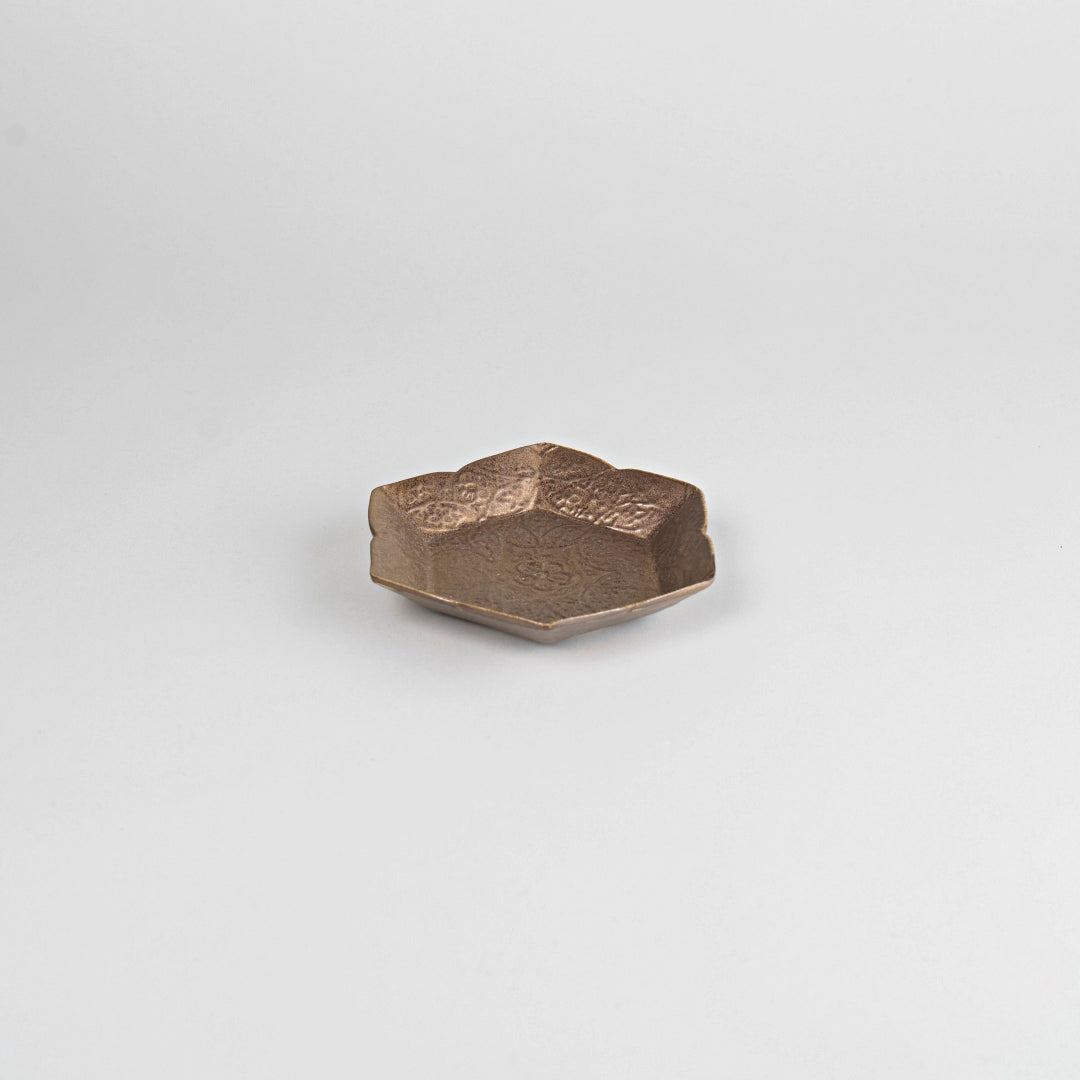 Asami Maeda Floral Shippo 4-inch Plate Bronze, 15.3×14×2.7cm