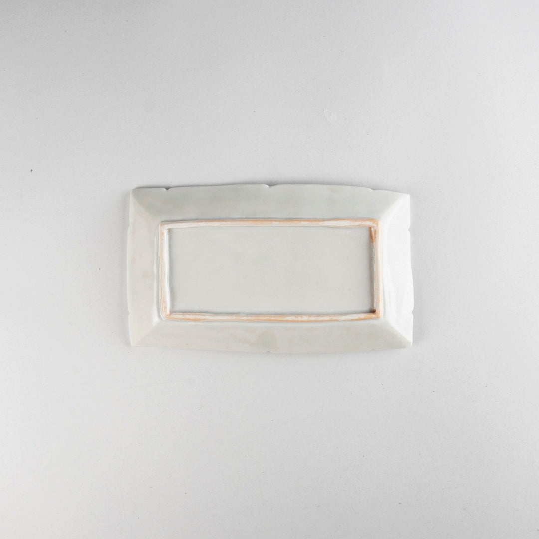 Asami Maeda Square Long Dish White, 20.4×12.4×2.4cm