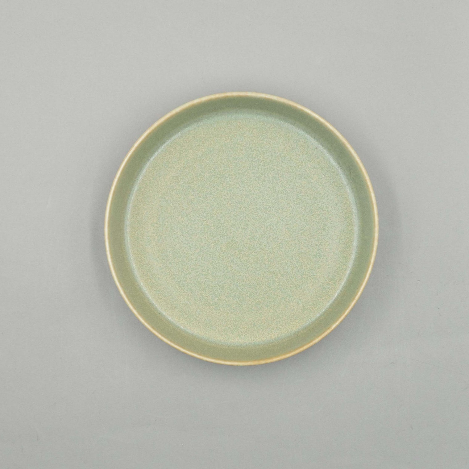 Silver Green Spume Rim Plate 16cm, 16cm x 3.5cm