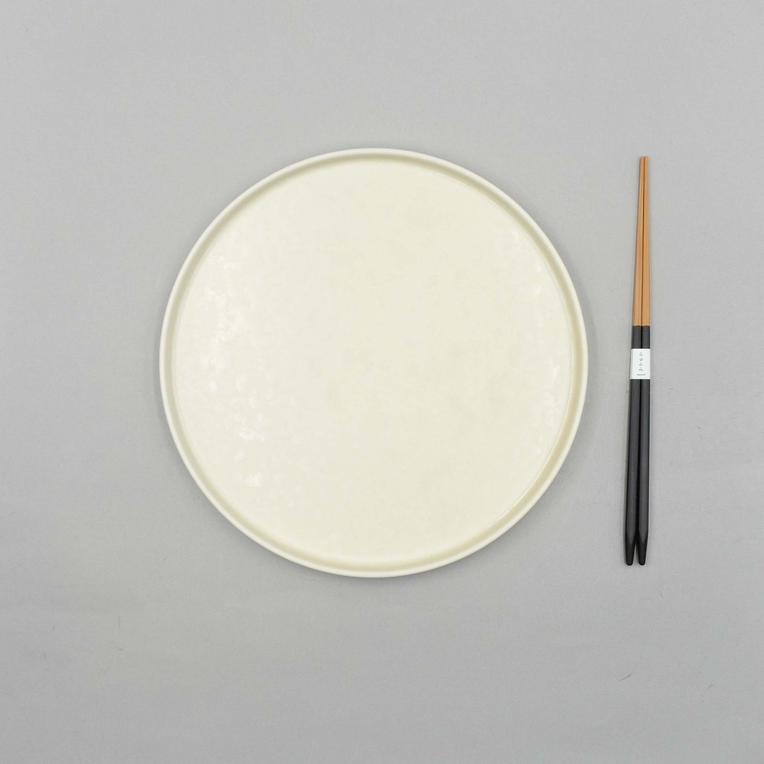 White Beige Round Tray L, 24cm, Moriyama