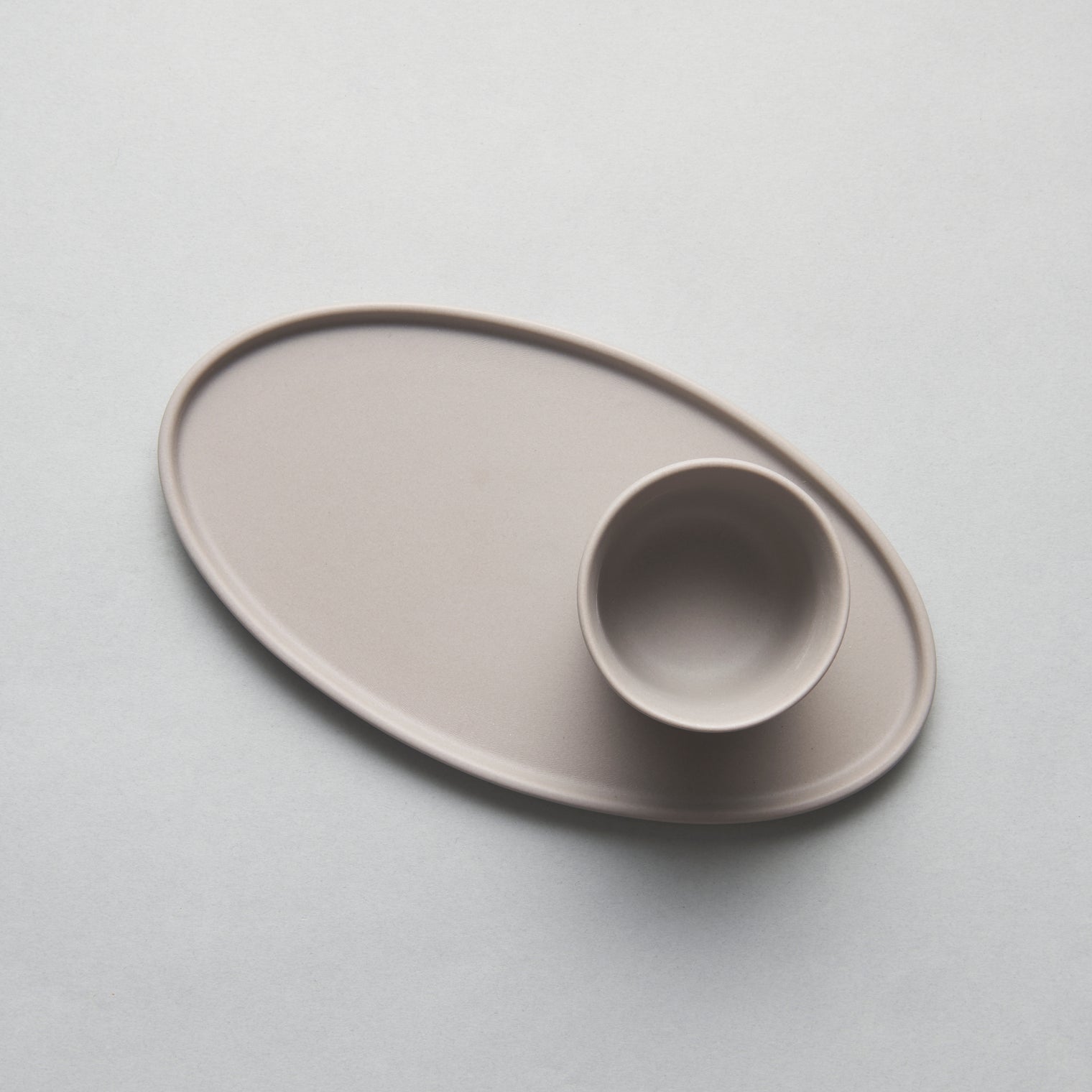 Blend Gray Oval Tray S, 20cm x 11cm, Moriyama