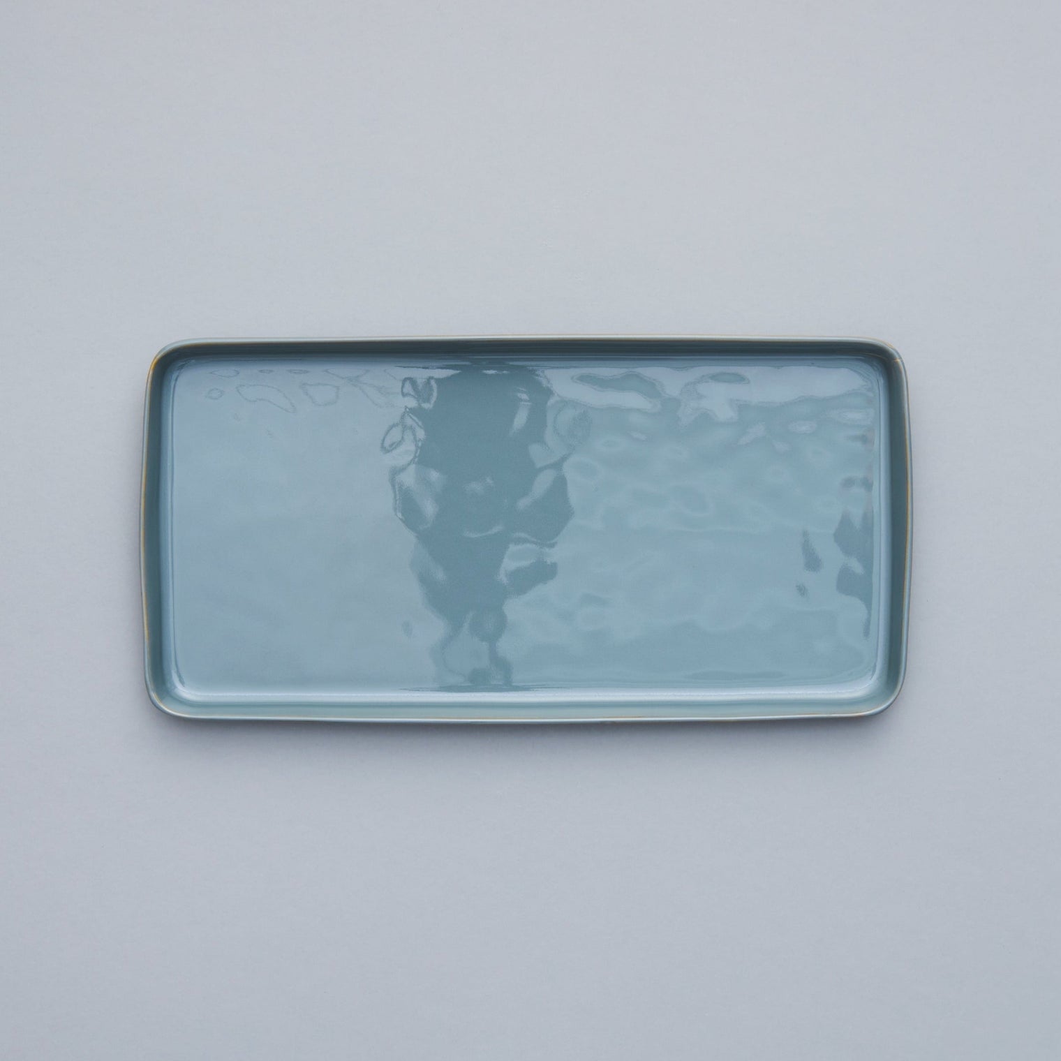 Rectangular Large Plate, Smokey Blue, 37.3cm x 18cm x 2.4cm, Design by Anita Le Grelle