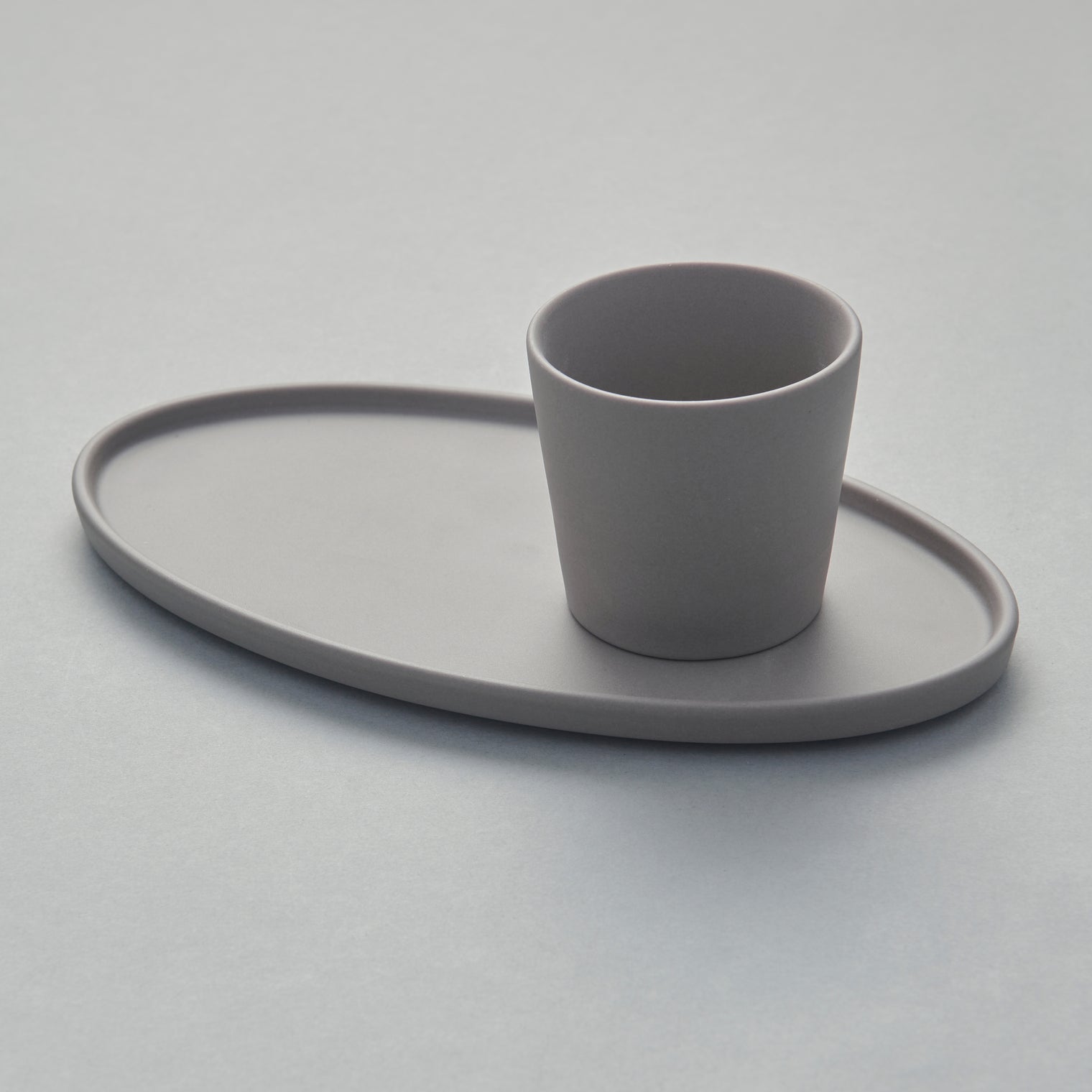 Blend Gray Oval Tray S, 20cm x 11cm, Moriyama