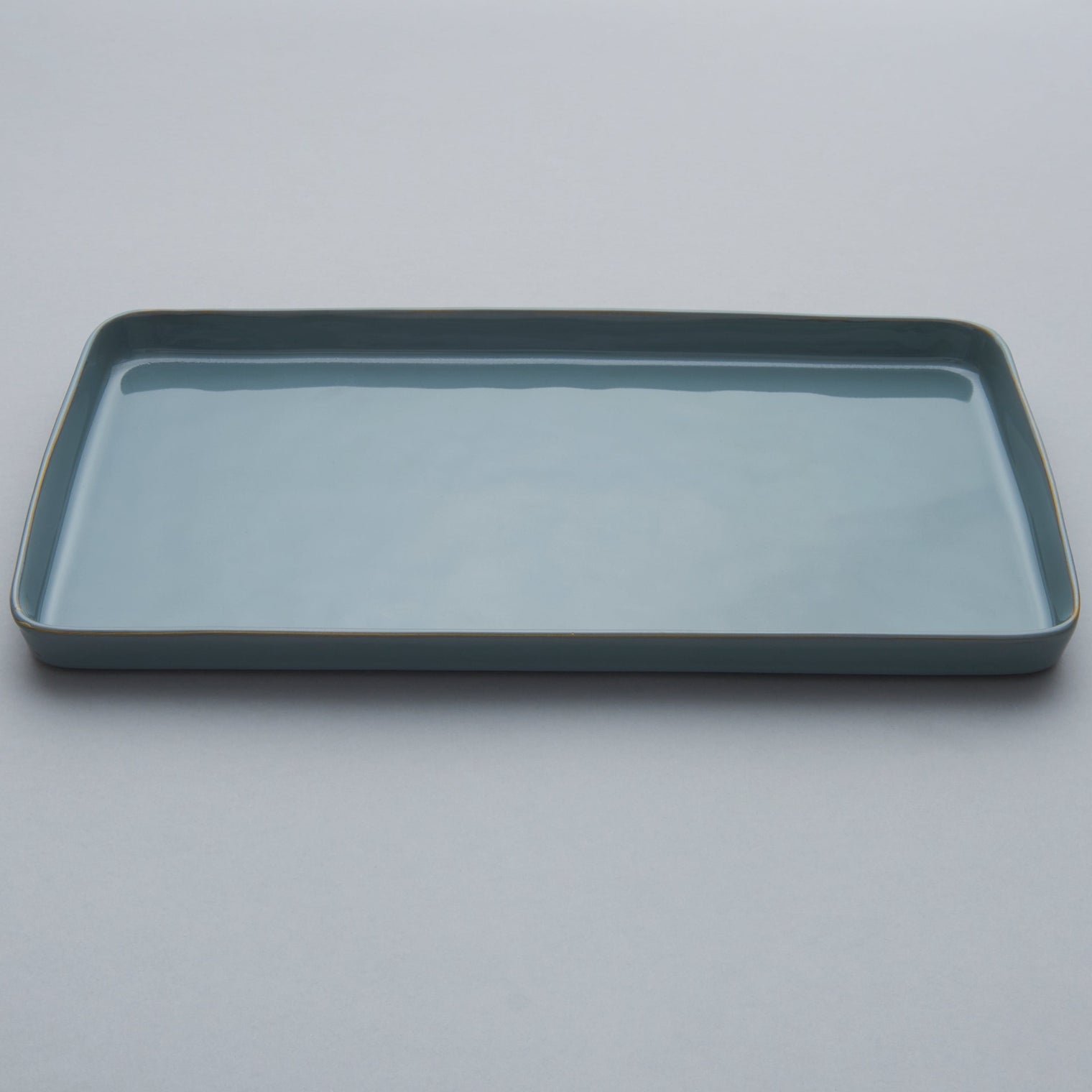 Rectangular Large Plate, Smokey Blue, 37.3cm x 18cm x 2.4cm, Design by Anita Le Grelle