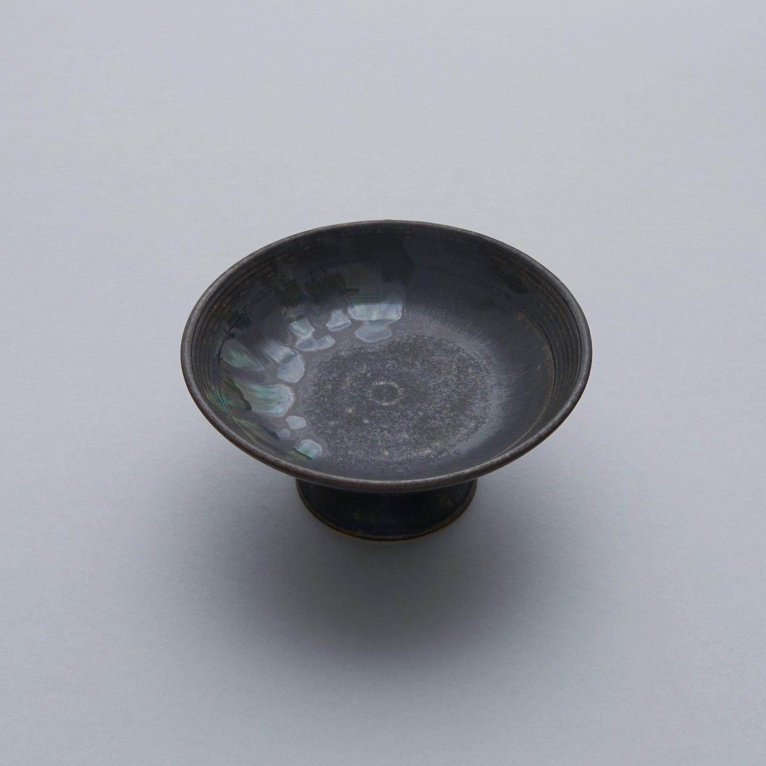 Yoshida Beadedfoot Shallow Foot Bowl, galaxy, D15.7cm x H7.3cm
