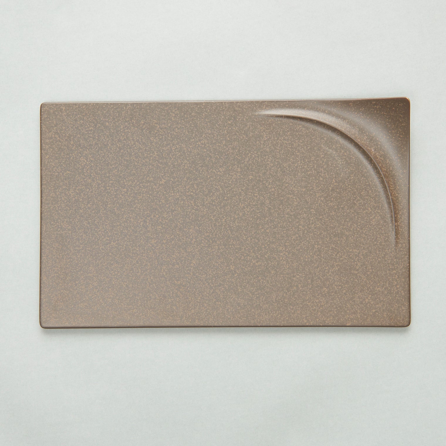 Arco Crystal Brown Rectangular Plate, L29cm x B18cm x H2.6cm