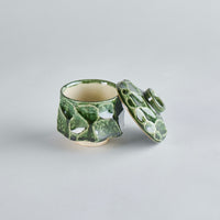 Oribe Chawanmushi Cup Green, 8.5cm x 8.5cm