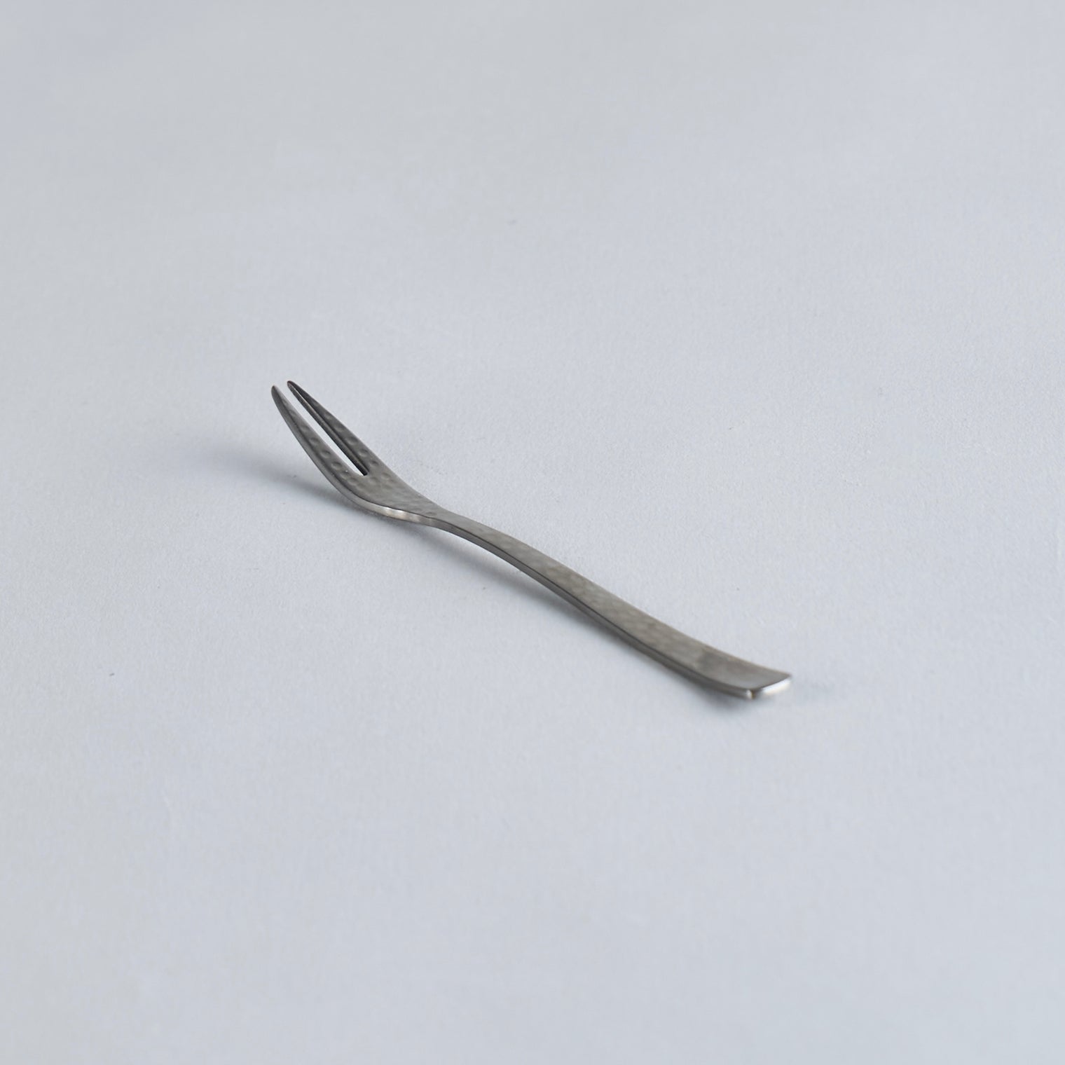 Silver Hammered Dessert Fork L13cm x W1cm