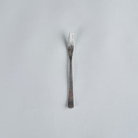 Silver Hammered Dessert Fork L13cm x W1cm