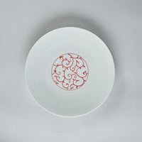 Eiho Porcelain, Arabesque, Red Plate, 19cm