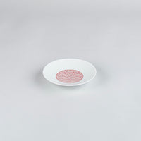 Eiho Porcelain, Seigaiha, Red Plate, 11cm
