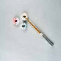 224 Porcelain 3 piece set B, Donut chopstick rests