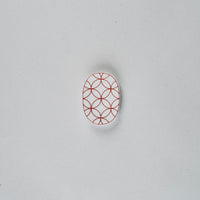 Eiho Porcelain, Shippo, Red Chopstick Rest