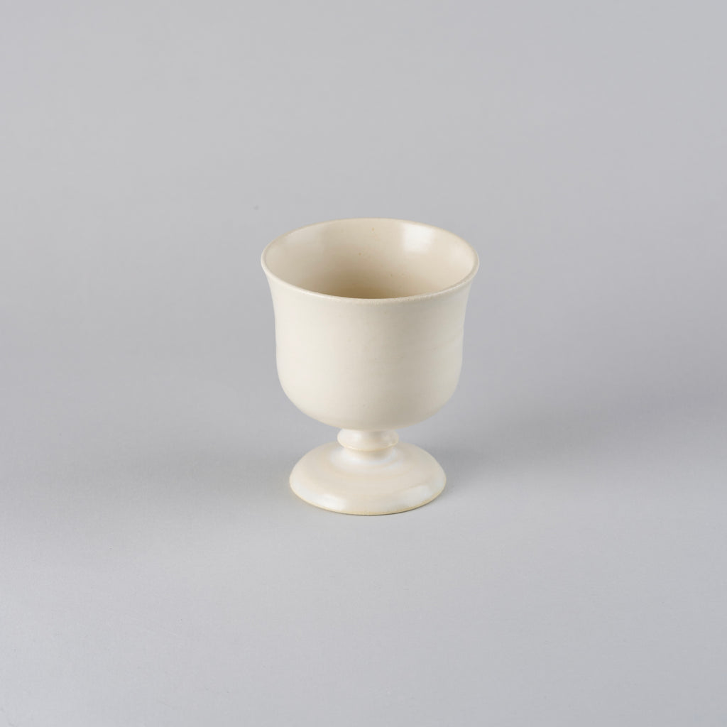 Yoshida Beadedfoot Ice Coffee Cup, antique white, D8.5cm x H9.5cm