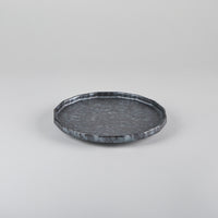 Kanezen Gama Sixteen-sided Plate Black Rust Squeezed Mat 15.5cm x H2cm