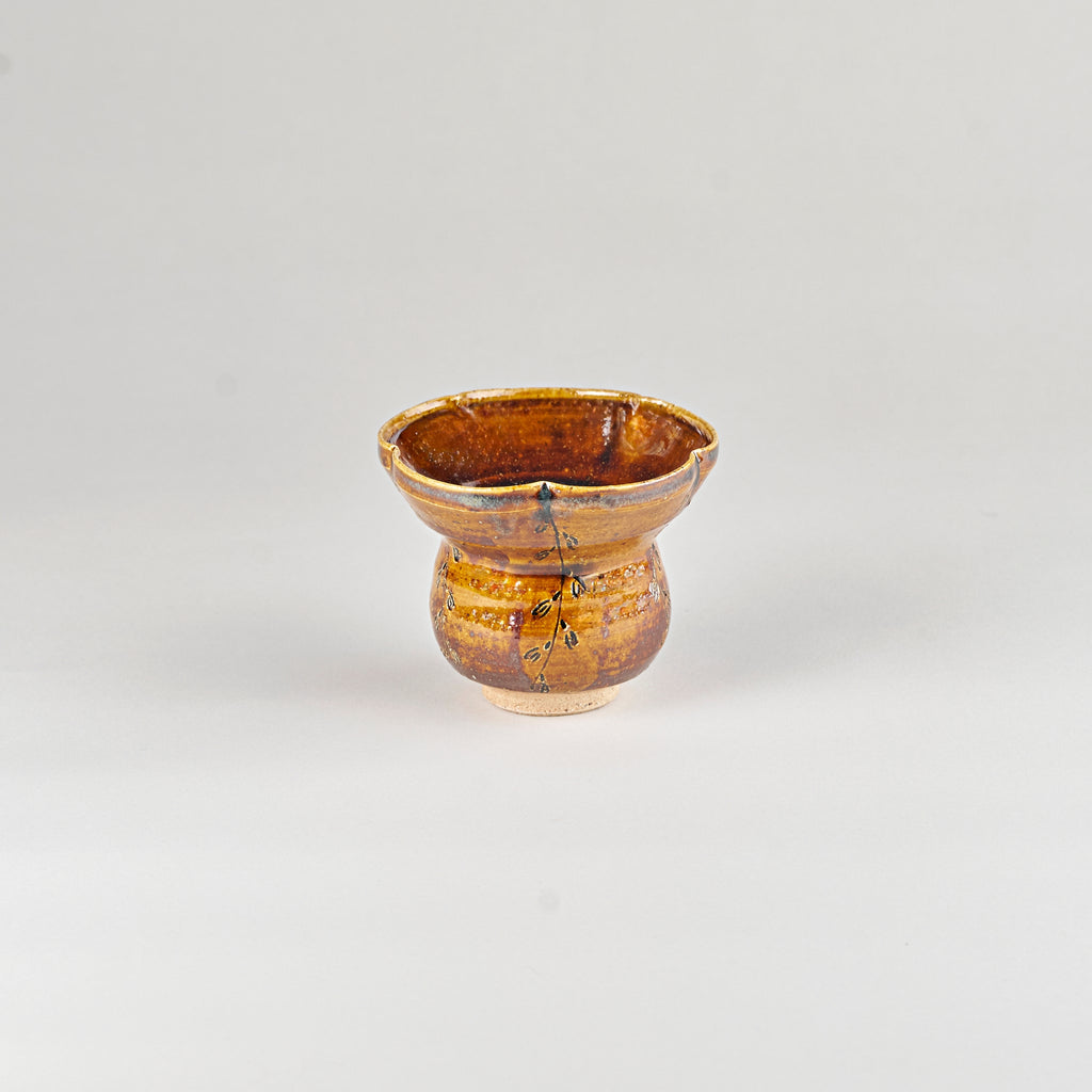 Okamoto Shuichi Candy Brown Rinka Tall Bowl (Wood Fired)