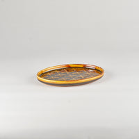 Jang Hun Seong Oval Pattern Plate in Candy Brown, 19 x 14.2cm