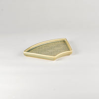 Jang Hun Seong Fan Pattern Plate in Green, 19.5 x 11.7 x 2cm