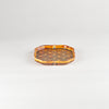 Jang Hun Seong Flower Square Pattern Plate in Candy Brown, 14.2 x 14.2 x 2cm