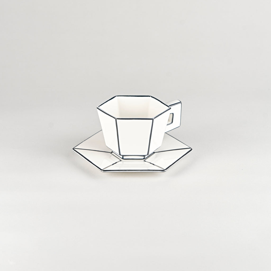 Carte Blanche Cappuccino Cup with Saucer by Annebet Philips