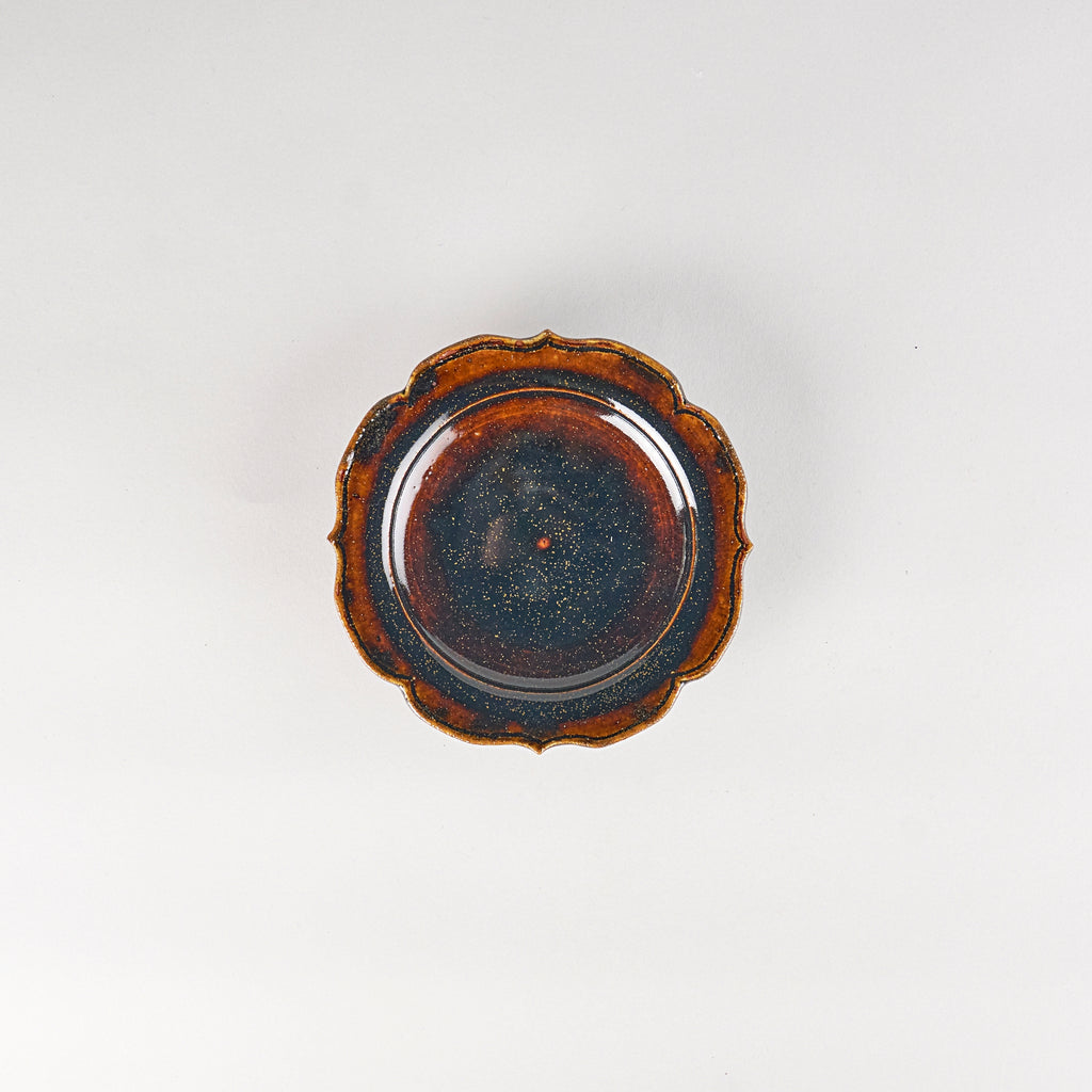Okamoto Shuichi Candy Brown Flower Bowl (Wood Fired)