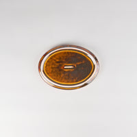 Jang Hun Seong Oval Pattern Plate in Candy Brown, 19 x 14.2cm