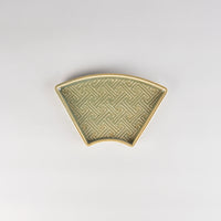 Jang Hun Seong Fan Pattern Plate in Green, 19.5 x 11.7 x 2cm