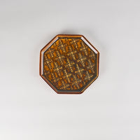 Jang Hun Seong Octagon Pattern Plate in Candy Brown, 15.5 x 15.5 x 1.7cm